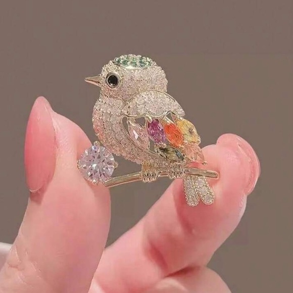 Cubic Zirconia Bird Pin - Picture 2 of 7